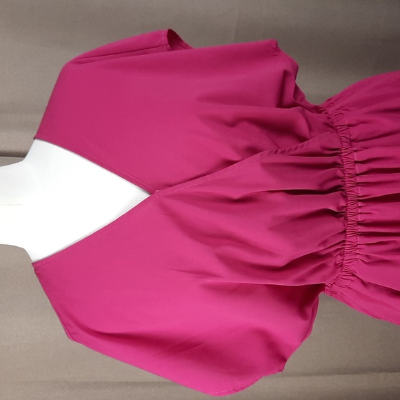FIG pink Diani travel dress, dolman short sleeve, above the knee, size XS, NWT - Picture 5 of 12